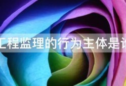 工程監(jiān)理的行為主體是誰