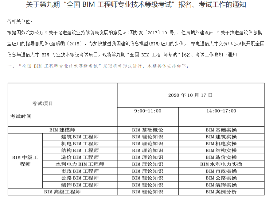 bim工程師考試時(shí)間及條件建筑bim工程師隨時(shí)開(kāi)考  第1張
